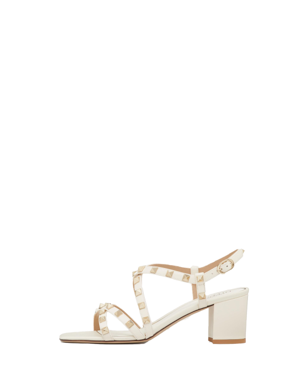 Sandalia Rockstud de piel de becerro con tiras de 60 mm