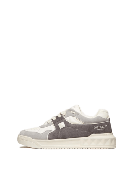 One Stud Low-Top Sneaker In Split Leather And Nappa