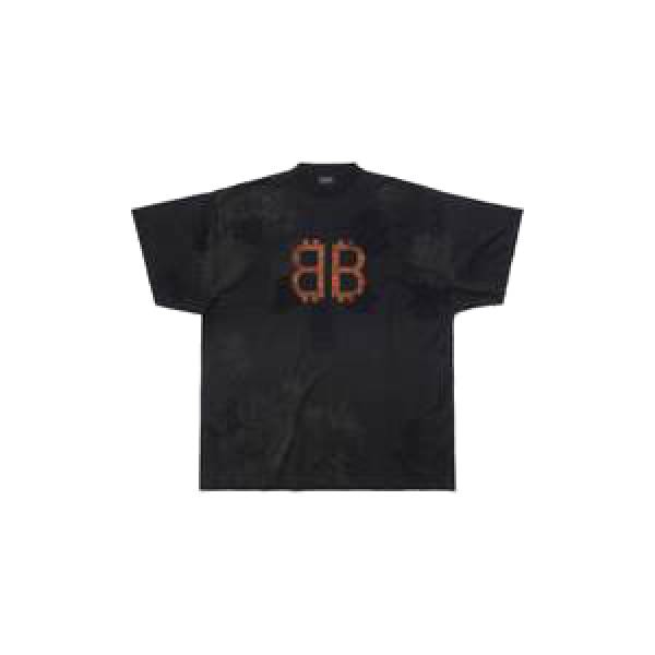 Crypto T-Shirt Oversized In Black Faded