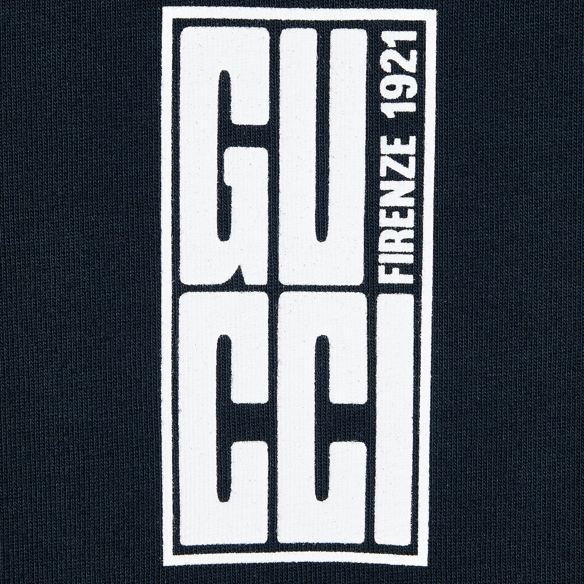 Gucci Cotton jersey T-shirt with Gucci print navy_y (4)
