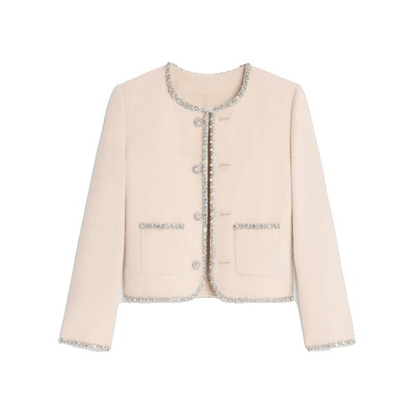 Embroidered Chelsea Jacket In Wool Tweed
