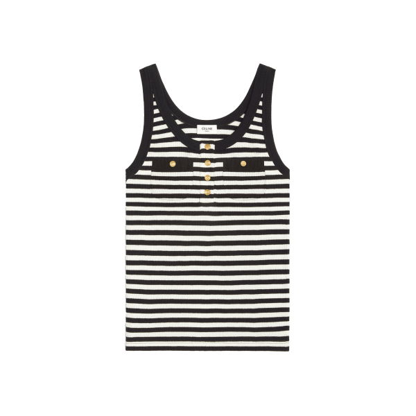 Marinière Tank Top In Ribbed Cotton Jersey
