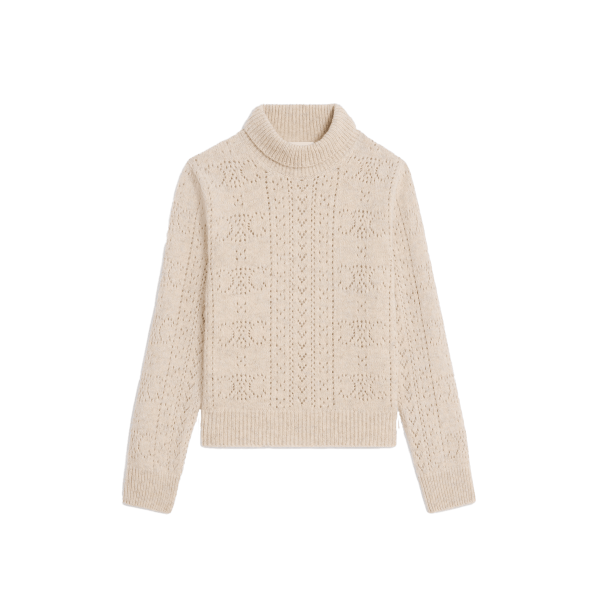Turtleneck Sweater In Shetland Pointelle