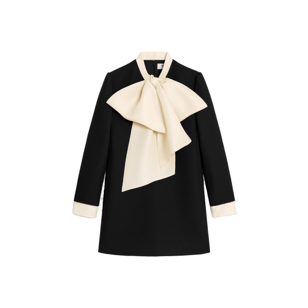 Mini Workwear Dress In Double Face Wool And Silk