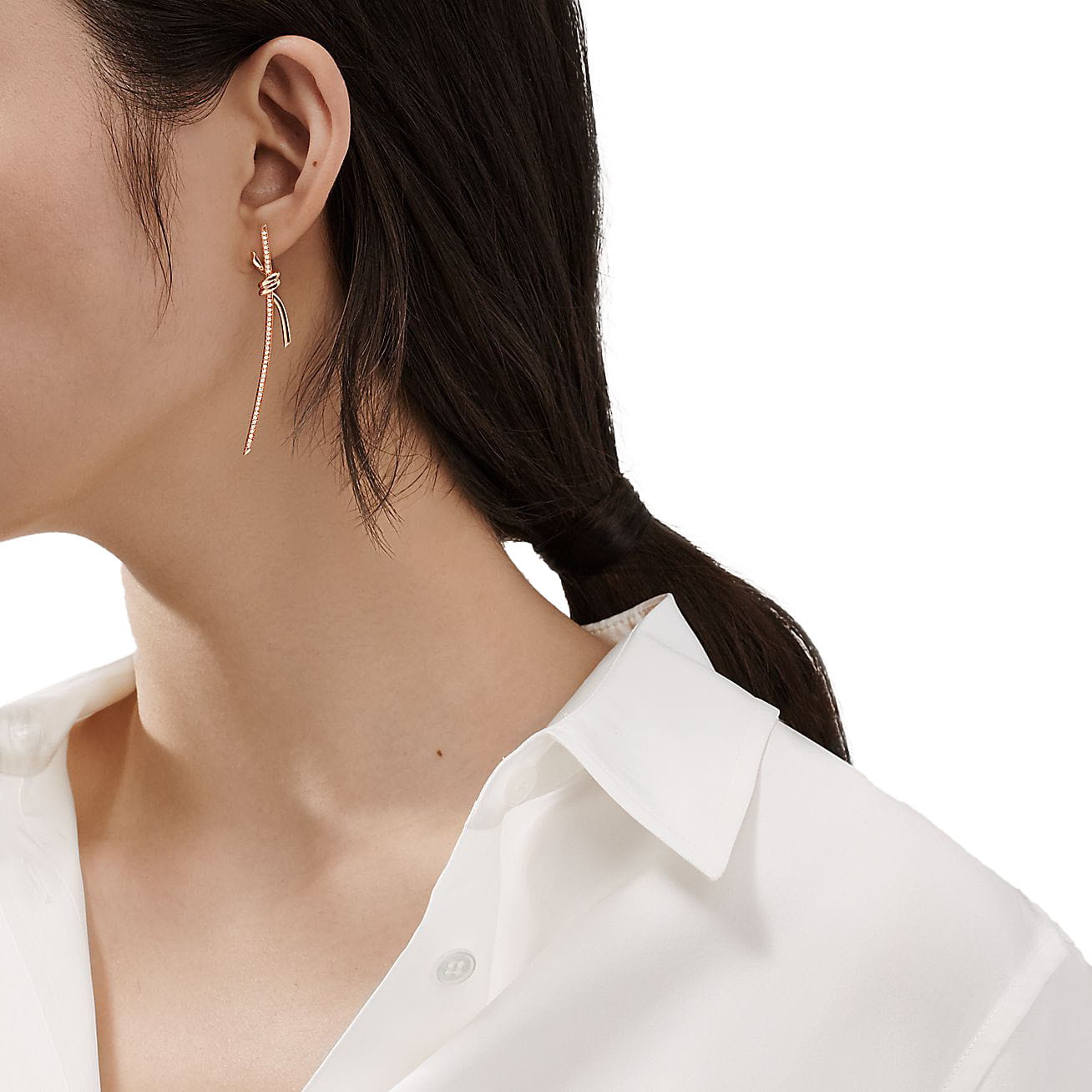 Tiffany Knot Drop Earrings in Rose Gold with_yythkg (6)-半