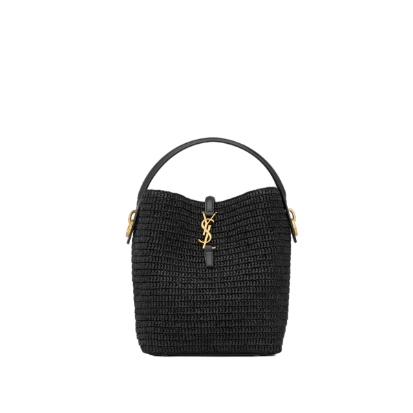 LE 37 In Woven Raffia And Vegetable-tanned Leather