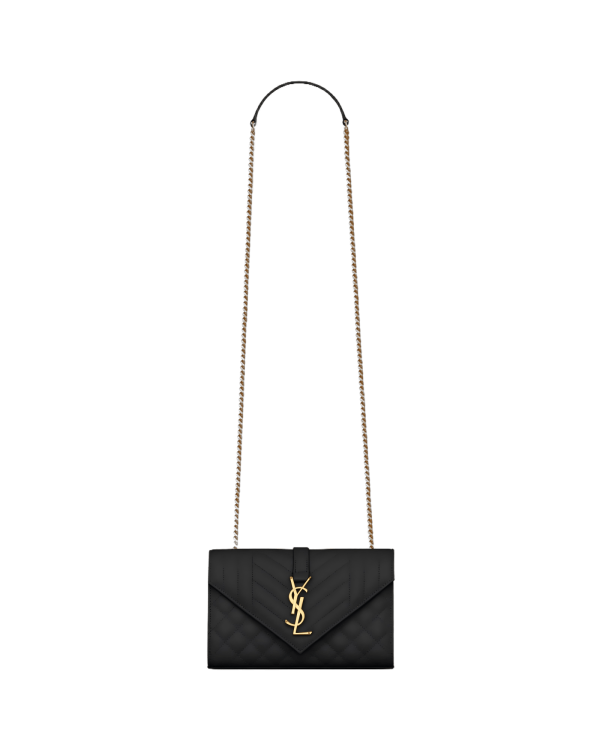 Envelope Small In Quilted Grain De Poudre Embossed Leather